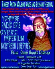 Flyer for the Robert Anton Wilson Wake on 23 Feb 2007